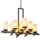 Meyda Lighting Dante 36" 12-Light French Bronze Chandelier With Ivory Provostone Idalight Shade Glass