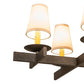 Meyda Lighting Dante 36" 8-Light Gilded Tobacco Chandelier With Ivory Textrene Shade