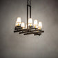 Meyda Lighting Dante 36" 8-Light Gilded Tobacco Chandelier With Ivory Textrene Shade