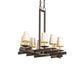 Meyda Lighting Dante 36" 8-Light Gilded Tobacco Chandelier With Ivory Textrene Shade