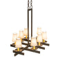 Meyda Lighting Dante 36" 8-Light Gilded Tobacco Chandelier With Ivory Textrene Shade