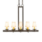 Meyda Lighting Dante 36" 8-Light Gilded Tobacco Chandelier With Ivory Textrene Shade