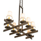 Meyda Lighting Dante 36" 8-Light Gilded Tobacco Chandelier With Ivory Textrene Shade