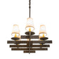 Meyda Lighting Dante 36" 8-Light Gilded Tobacco Chandelier With Ivory Textrene Shade