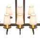 Meyda Lighting Dante 36" 8-Light Gilded Tobacco Chandelier With Ivory Textrene Shade