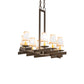 Meyda Lighting Dante 36" 8-Light Gilded Tobacco Chandelier With Ivory Textrene Shade