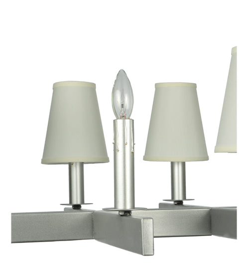 Meyda Lighting Dante 48" 12-Light Pewter Chandelier With White Textrene Shade