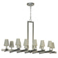 Meyda Lighting Dante 48" 12-Light Pewter Chandelier With White Textrene Shade