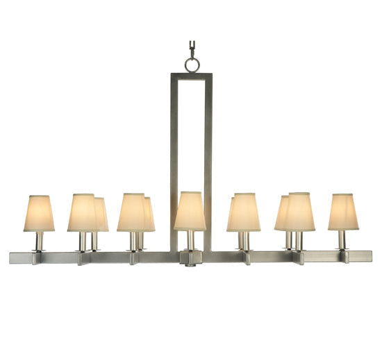 Meyda Lighting Dante 48" 12-Light Pewter Chandelier With White Textrene Shade