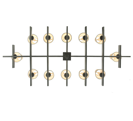 Meyda Lighting Dante 48" 12-Light Pewter Chandelier With White Textrene Shade
