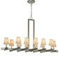 Meyda Lighting Dante 48" 12-Light Pewter Chandelier With White Textrene Shade