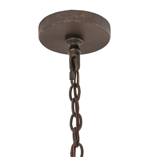 Meyda Lighting Dante 48" 18-Light Gilded Tobacco Chandelier With Amber Quartz Idalight Shade Glass