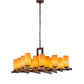 Meyda Lighting Dante 48" 18-Light Gilded Tobacco Chandelier With Amber Quartz Idalight Shade Glass