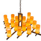 Meyda Lighting Dante 48" 18-Light Gilded Tobacco Chandelier With Amber Quartz Idalight Shade Glass