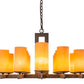 Meyda Lighting Dante 48" 18-Light Gilded Tobacco Chandelier With Amber Quartz Idalight Shade Glass