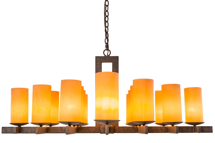 Meyda Lighting Dante 48" 18-Light Gilded Tobacco Chandelier With Amber Quartz Idalight Shade Glass