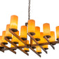 Meyda Lighting Dante 48" 18-Light Gilded Tobacco Chandelier With Amber Quartz Idalight Shade Glass