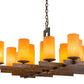 Meyda Lighting Dante 48" 18-Light Gilded Tobacco Chandelier With Amber Quartz Idalight Shade Glass