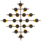 Meyda Lighting Dante 48" 18-Light Gilded Tobacco Chandelier With Amber Quartz Idalight Shade Glass
