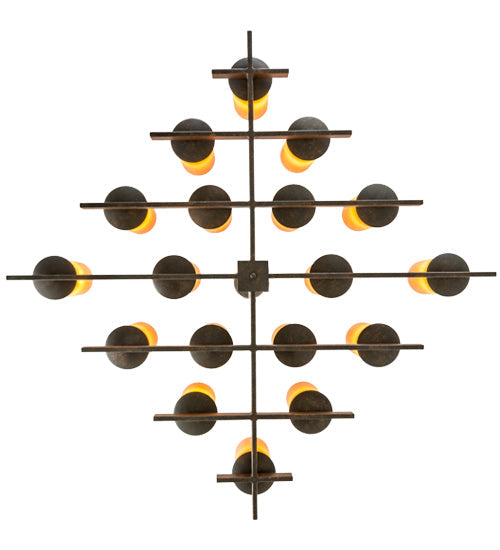 Meyda Lighting Dante 48" 18-Light Gilded Tobacco Chandelier With Amber Quartz Idalight Shade Glass