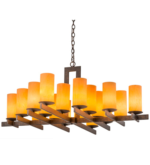 Meyda Lighting Dante 48" 18-Light Gilded Tobacco Chandelier With Amber Quartz Idalight Shade Glass