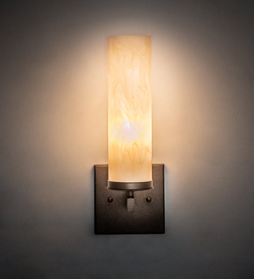 Meyda Lighting Dante 5" Tyler Bronze Wall Sconce With Sahara Taupe Idalight Shade