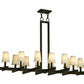 Meyda Lighting Dante 54" 12-Light Coffee Bean Island Chandelier With Ivory Textrene Shade