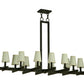 Meyda Lighting Dante 54" 12-Light Coffee Bean Island Chandelier With Ivory Textrene Shade