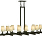 Meyda Lighting Dante 54" 12-Light Coffee Bean Island Chandelier With Ivory Textrene Shade