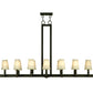 Meyda Lighting Dante 54" 12-Light Coffee Bean Island Chandelier With Ivory Textrene Shade