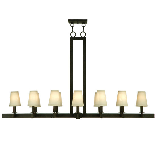 Meyda Lighting Dante 54" 12-Light Coffee Bean Island Chandelier With Ivory Textrene Shade