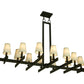 Meyda Lighting Dante 54" 12-Light Coffee Bean Island Chandelier With Ivory Textrene Shade