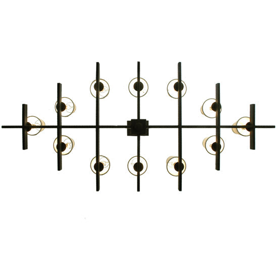 Meyda Lighting Dante 54" 12-Light Coffee Bean Island Chandelier With Ivory Textrene Shade