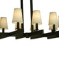 Meyda Lighting Dante 54" 12-Light Coffee Bean Island Chandelier With Ivory Textrene Shade