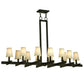 Meyda Lighting Dante 54" 12-Light Coffee Bean Island Chandelier With Ivory Textrene Shade