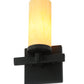 Meyda Lighting Dante 7" Blackwash Wall Sconce With Beige Tawnyrock Idalight Cylinder Shade Glass