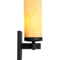 Meyda Lighting Dante 7" Blackwash Wall Sconce With Beige Tawnyrock Idalight Cylinder Shade Glass
