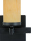 Meyda Lighting Dante 7" Blackwash Wall Sconce With Beige Tawnyrock Idalight Cylinder Shade Glass