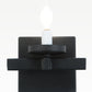 Meyda Lighting Dante 7" Blackwash Wall Sconce With Beige Tawnyrock Idalight Cylinder Shade Glass