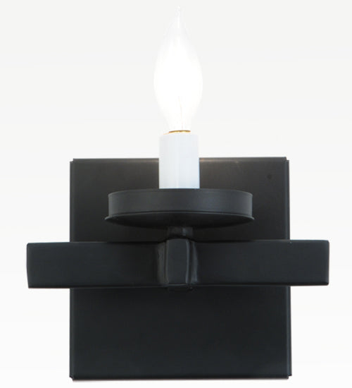 Meyda Lighting Dante 7" Blackwash Wall Sconce With Beige Tawnyrock Idalight Cylinder Shade Glass