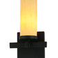 Meyda Lighting Dante 7" Blackwash Wall Sconce With Beige Tawnyrock Idalight Cylinder Shade Glass