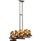 Meyda Lighting Dante 72" 16-Light Mahogany Bronze Chandelier With Clear Amber Shade Glass