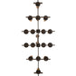 Meyda Lighting Dante 72" 16-Light Mahogany Bronze Chandelier With Clear Amber Shade Glass