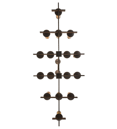 Meyda Lighting Dante 72" 16-Light Mahogany Bronze Chandelier With Clear Amber Shade Glass
