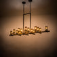 Meyda Lighting Dante 72" 16-Light Mahogany Bronze Chandelier With Clear Amber Shade Glass