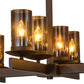 Meyda Lighting Dante 72" 16-Light Mahogany Bronze Chandelier With Clear Amber Shade Glass
