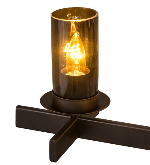 Meyda Lighting Dante 72" 16-Light Mahogany Bronze Chandelier With Clear Amber Shade Glass