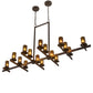 Meyda Lighting Dante 72" 16-Light Mahogany Bronze Chandelier With Clear Amber Shade Glass
