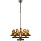 Meyda Lighting Dante 72" 16-Light Mahogany Bronze Chandelier With Clear Amber Shade Glass