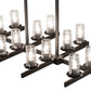 Meyda Lighting Dante 72" 16-Light Old Wrought Iron Island Chandelier With Clear Seeded Shade Glass